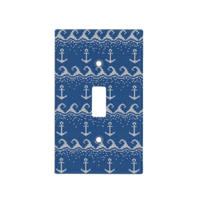 Nautical Knit Pattern Light Switch Cover (Front)