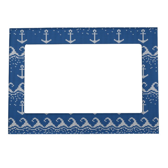Nautical Knit Pattern Magnetic Photo Frame (Front)