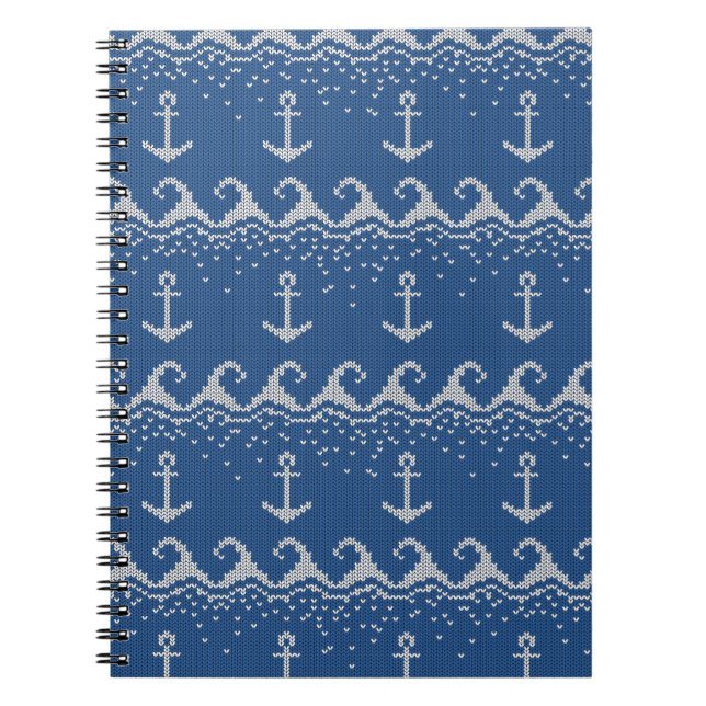 Nautical Knit Pattern Notebook (Front)