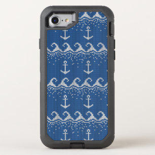 Nautical Knit Pattern OtterBox Defender iPhone SE/8/7 Case