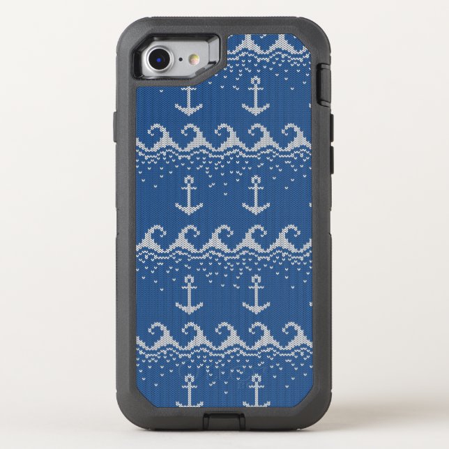 Nautical Knit Pattern Otterbox iPhone Case (Back)