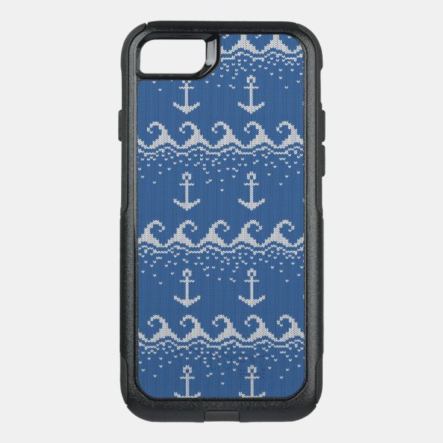 Nautical Knit Pattern Otterbox iPhone Case (Back)