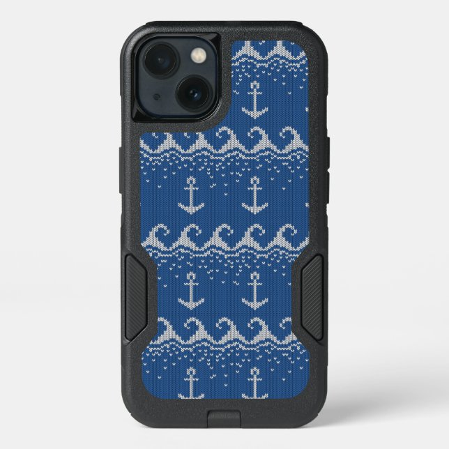 Nautical Knit Pattern Otterbox iPhone Case (Back)