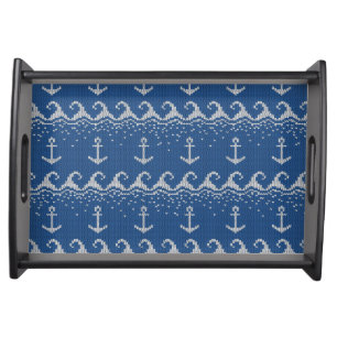 Nautical Knit Pattern Serving Tray