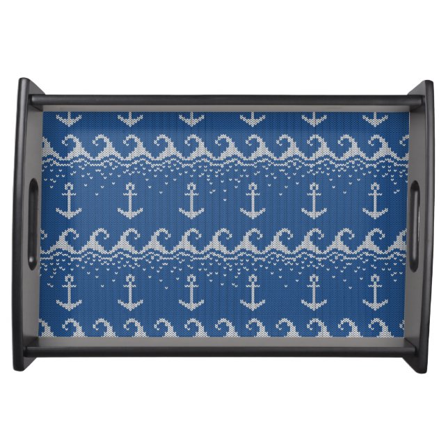 Nautical Knit Pattern Serving Tray (Front)