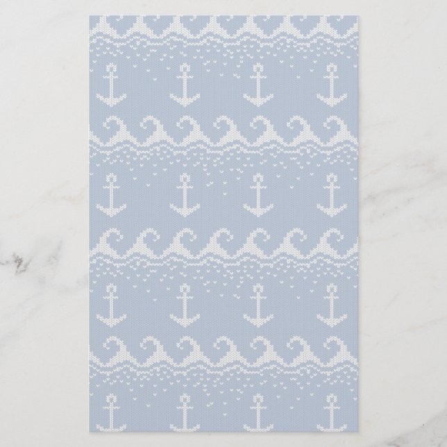 Nautical Knit Pattern Stationery (Front)