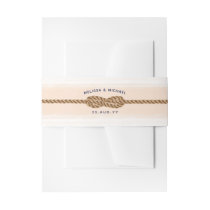 Nautical Knot Infinity | Coral Watercolor Invitation Belly Band