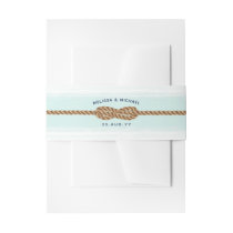 Nautical Knot Infinity | Sea Foam Mint Watercolor Invitation Belly Band