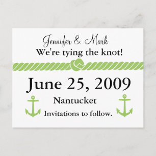 Nautical Knot Save the Date Announcement Postcard