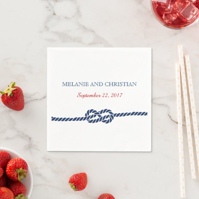 Nautical Knot Wedding Cocktail Napkin (Insitu)