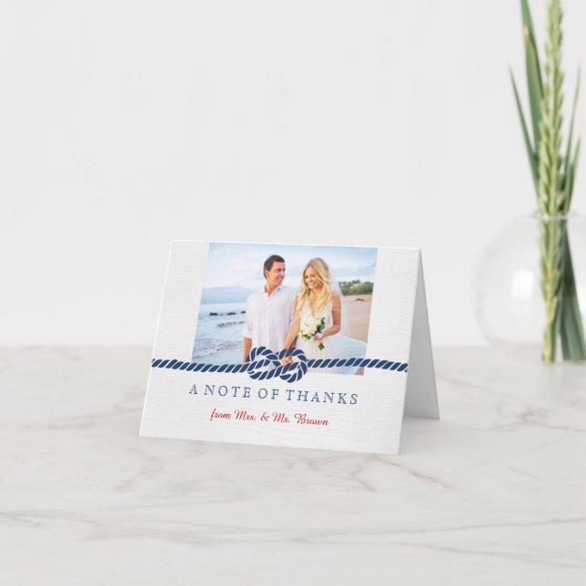 Nautical Knot Wedding Thank You Card (Front)
