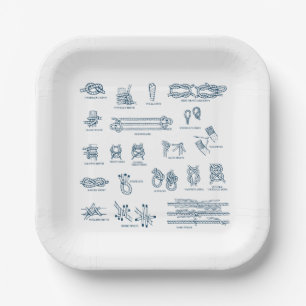Nautical Knots and Splices Paper Plates
