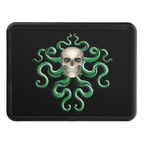 Nautical Kraken Pirate Skull Green Octopus Hitch Cover