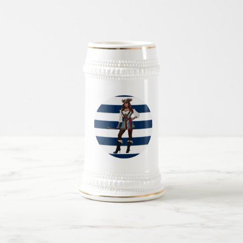 nautical Lady Pirate Beer Stein