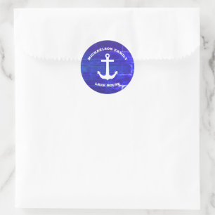 Nautical Lake House Classic Round Sticker