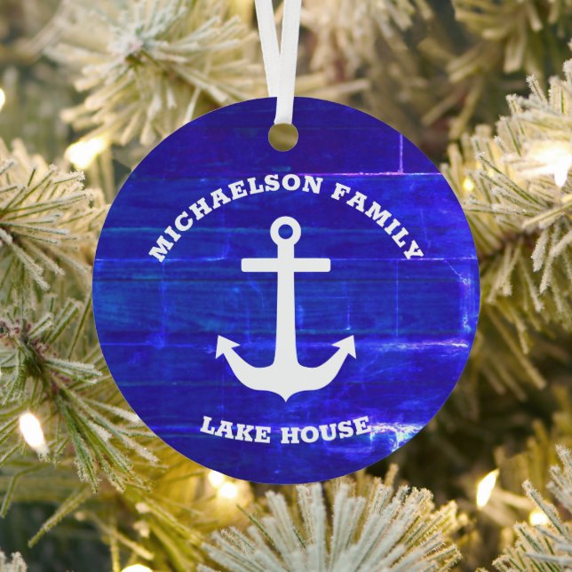 Nautical Lake House Metal Ornament (Insitu)
