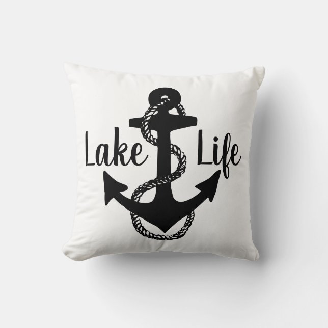 nautical LAKE LIFE + ANCHOR | Throw Pillow (Front)