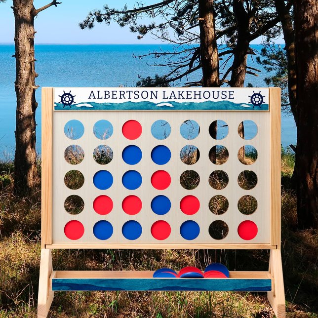 Nautical Lakehouse Watercolor Water Personalized Fast Four (Creator Uploaded)