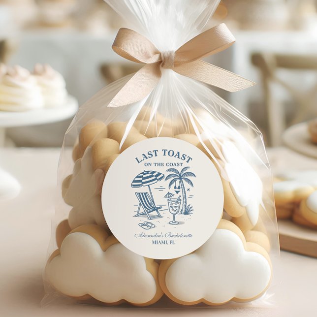 Nautical Last Toast Bachelorette Weekend Classic Round Sticker (Creator Uploaded)
