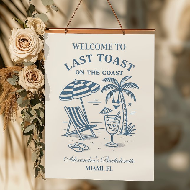 Nautical Last Toast Bachelorette Weekend Hanging Tapestry (Creator Uploaded)