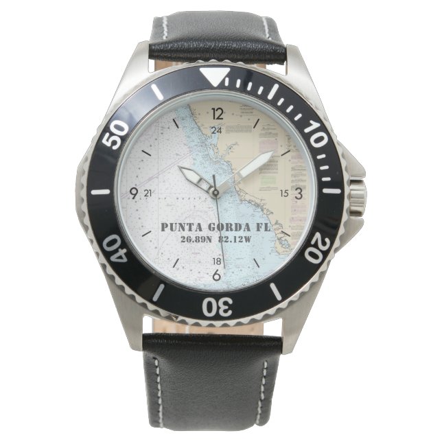 Nautical Latitude Longitude Boater's Southwest FL Watch (Front)
