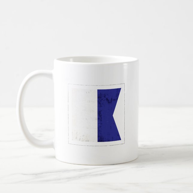 Nautical Letter “A” Signal Flag Coffee Mug (Left)