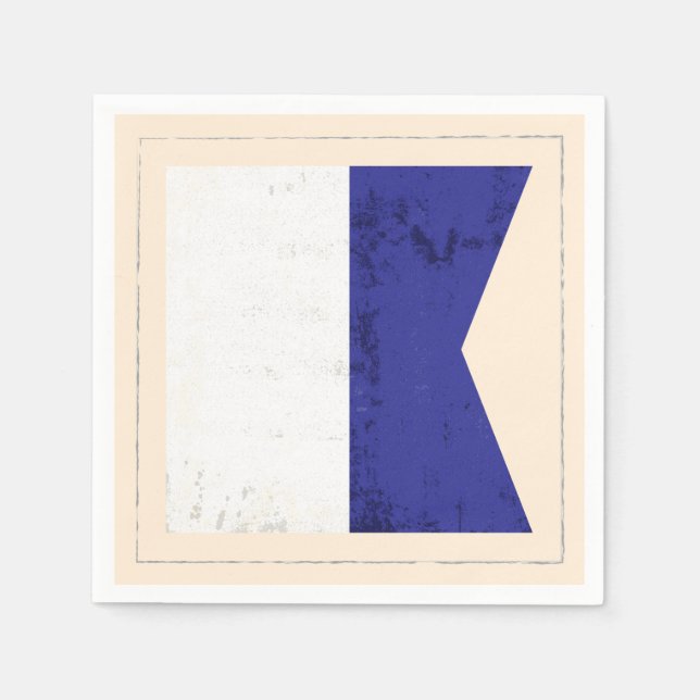 Nautical Letter “A” Signal Flag Paper Napkins (Front)
