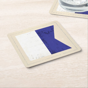 Nautical Letter “A” Signal Flag Square Paper Coaster
