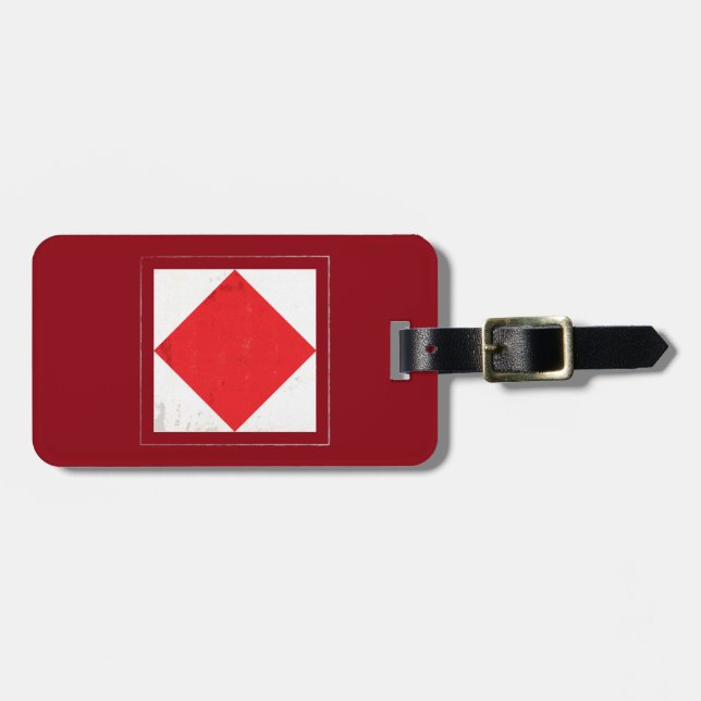 Nautical Letter “F” Signal Flag Luggage Tag (Front Horizontal)