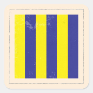 Nautical Letter “G” Signal Flag Square Sticker