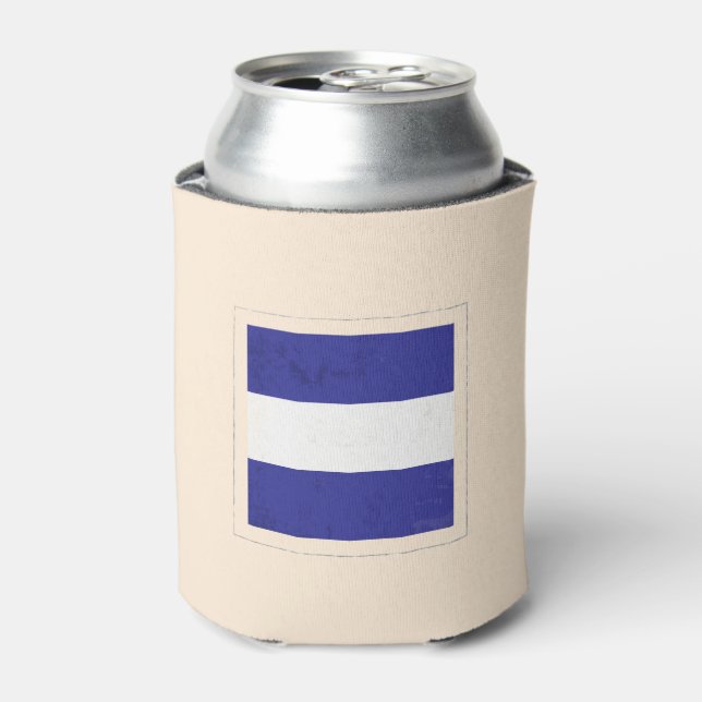 Nautical Letter “J” Signal Flag Can Cooler (Can Front)