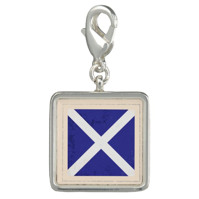 Nautical Letter “M” Signal Flag Charm (Front)