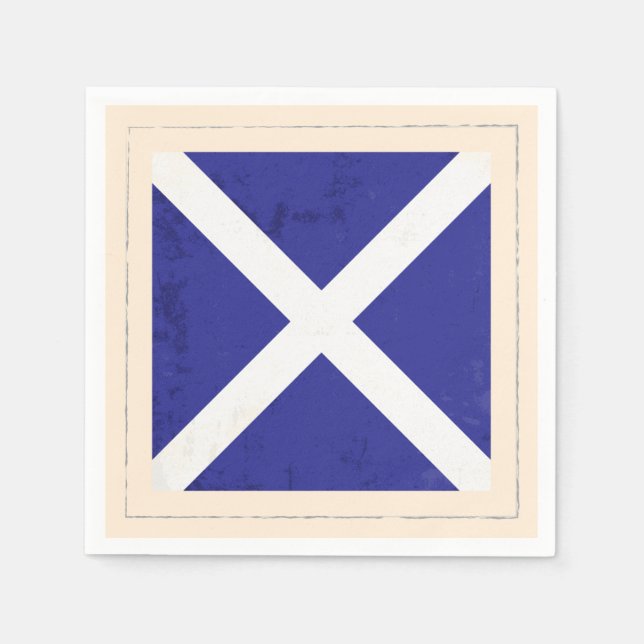 Nautical Letter “M” Signal Flag Paper Napkins (Front)