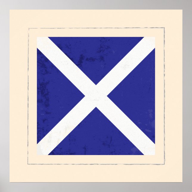 Nautical Letter “M” Signal Flag Poster (Front)