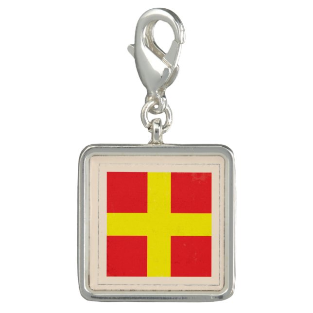 Nautical Letter “R” Signal Flag Charm (Front)