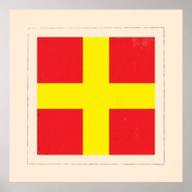 Nautical Letter “R” Signal Flag Poster (Front)