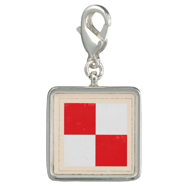 Nautical Letter “U” Signal Flag Charm (Front)