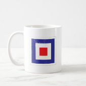 Nautical Letter “W” Signal Flag Coffee Mug (Left)
