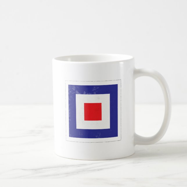 Nautical Letter “W” Signal Flag Coffee Mug (Right)