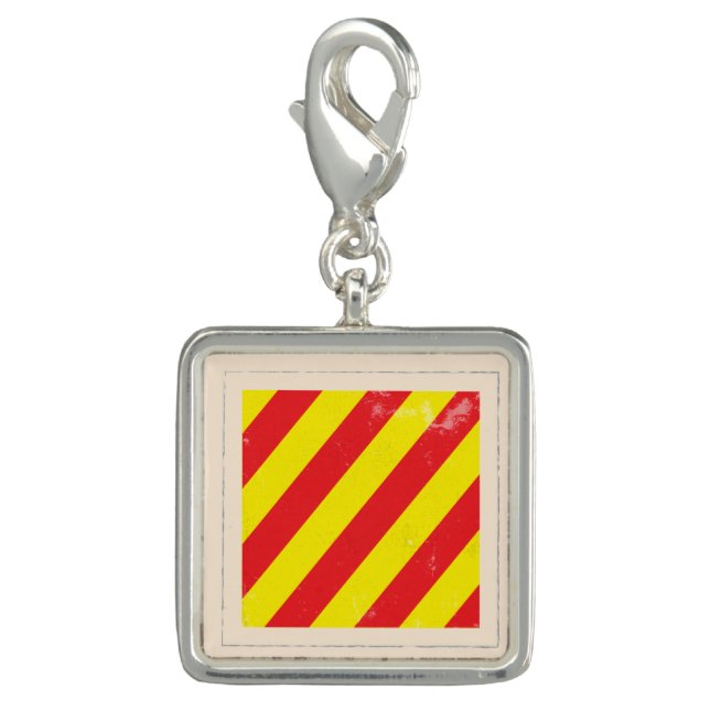 Nautical Letter “Y” Signal Flag Charm (Front)