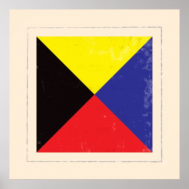 Nautical Letter "Z" Signal Flag Poster (Front)