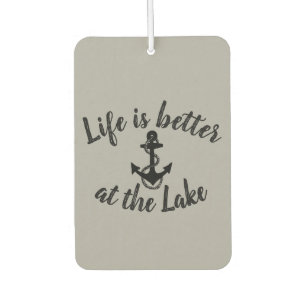 nautical LIFE IS BETTER AT THE LAKE and anchor Air Freshener