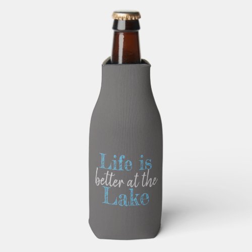 nautical LIFE IS BETTER AT THE LAKE  Bottle Cooler