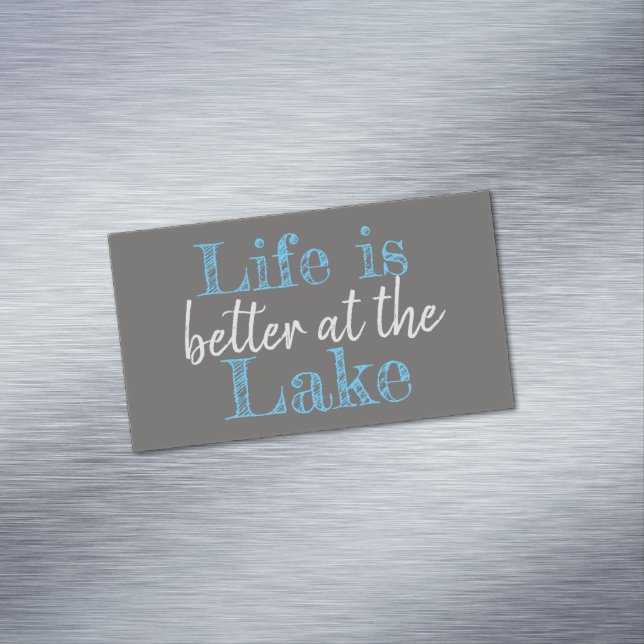 nautical LIFE IS BETTER AT THE LAKE | Business Card Magnet (In Situ)