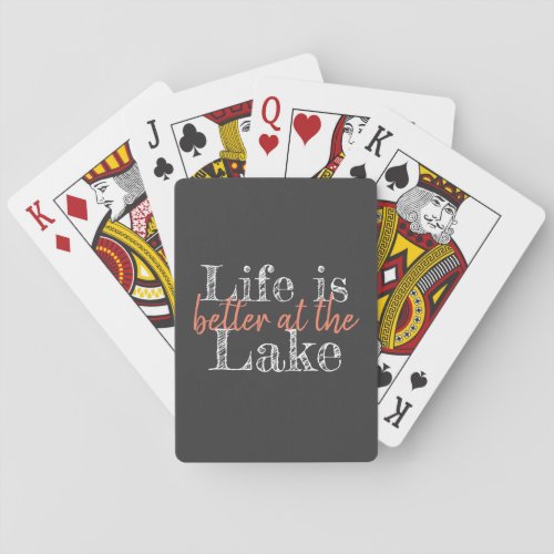 nautical LIFE IS BETTER AT THE LAKE  Poker Cards