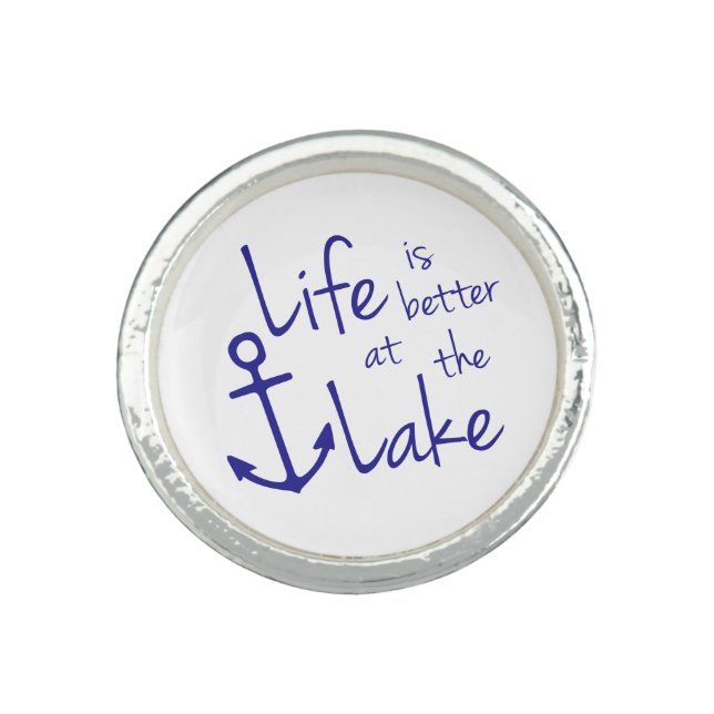 nautical LIFE IS BETTER AT THE LAKE | Ring (Front)