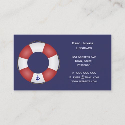 Nautical Life preserver Business Card Template