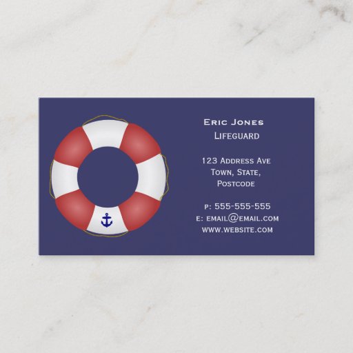 Customizable Nautical Life preserver Business Card Template
