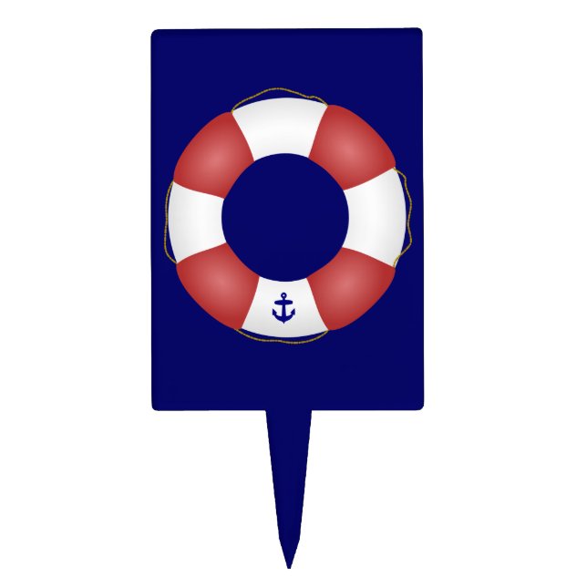 Nautical Life preserver Cake Topper (Front)