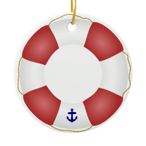 Nautical Life preserver Ceramic Ornament
